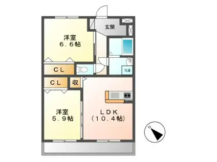 プリマベーラ(2LDK/3階)の間取り写真