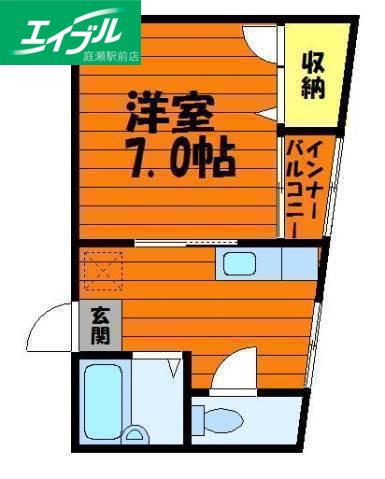 エミリービル(1K/2階)の間取り写真