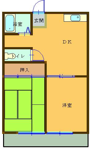 フローレンス鈴鹿(2DK/2階)の間取り写真