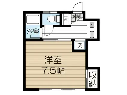 スワンレイクK(1K/1階)の間取り写真