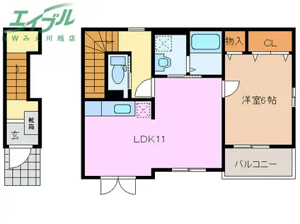 コンソラーレ F(1LDK/2階)の間取り写真