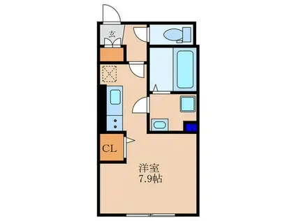 カーサ デル マッティーノ(ワンルーム/1階)の間取り写真