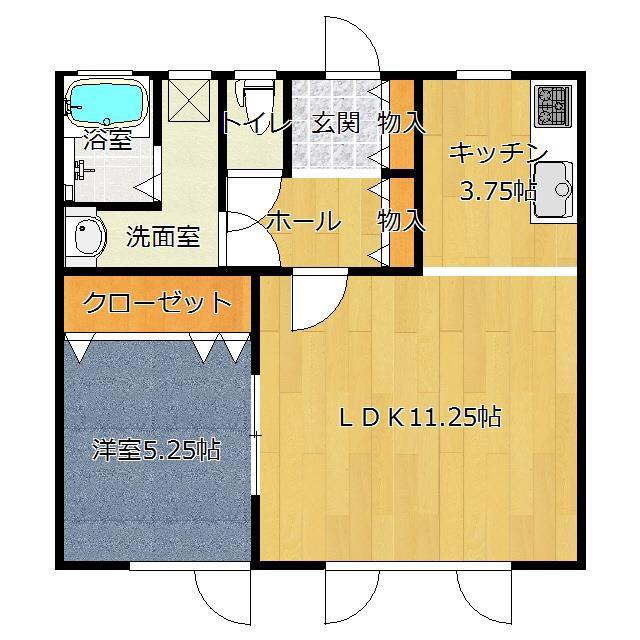 セジュール弐番館(1LDK/1階)の間取り写真