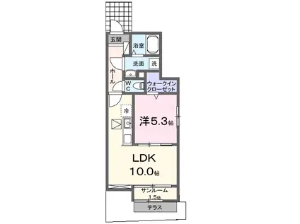 ソレイユ・ブリアン(1LDK/1階)の間取り写真