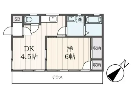 コーポ勝豊I(1DK/1階)の間取り写真