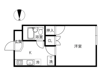 ハウス・シンエー(1K/2階)の間取り写真