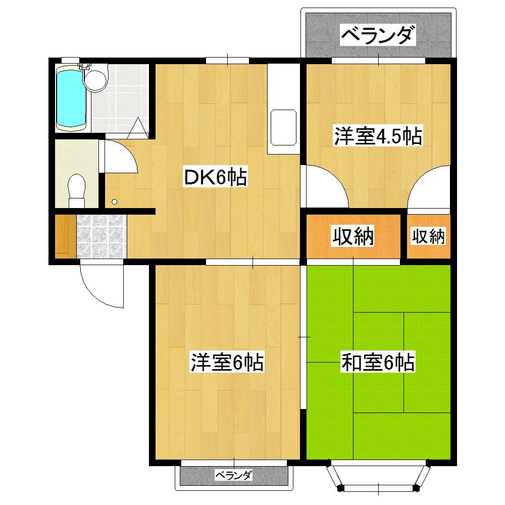 パストラールE(3DK/2階)の間取り写真