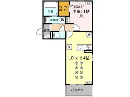 SOLAIRE(1LDK/1階)の間取り写真