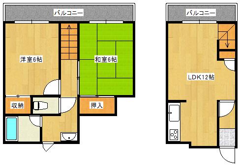 LIT西広島駅前(2LDK/6階)の間取り写真