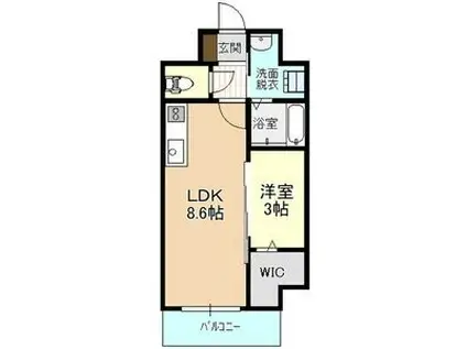 IRMS III(1LDK/7階)の間取り写真