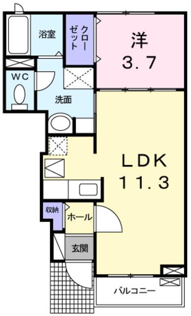 カーサ・セレステ(1LDK/1階)の間取り写真