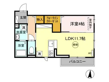 グラン ボナール(1LDK/2階)の間取り写真
