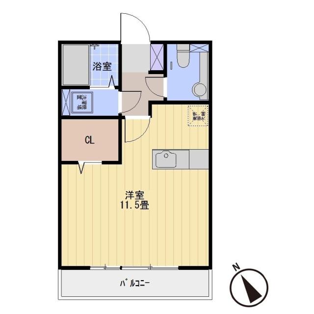 近藤伏見A(ワンルーム/2階)の間取り写真