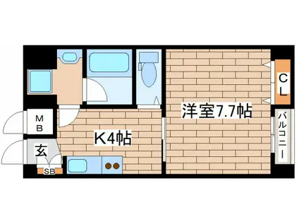 第二リーフハイツ(1K/5階)の間取り写真