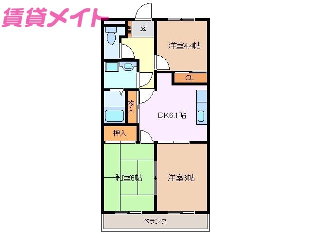 コーハンライズ(3DK/2階)の間取り写真