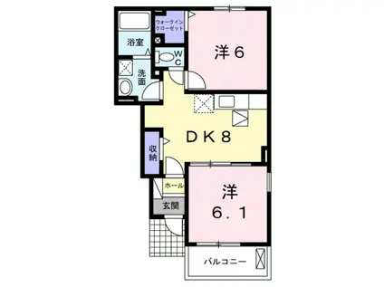 アンジュ・ミニョン(2DK/1階)の間取り写真