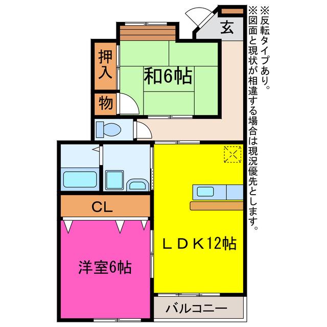 グランシャリオFUJI(2LDK/1階)の間取り写真