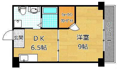 香里ヶ丘ビル(1DK/3階)の間取り写真