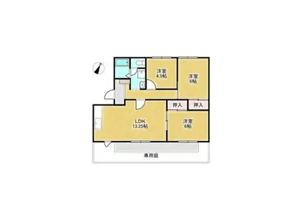 星の郷コーポ C棟(3LDK/2階)の間取り写真