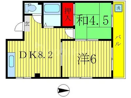 ミツエイハイツ(2DK/4階)の間取り写真
