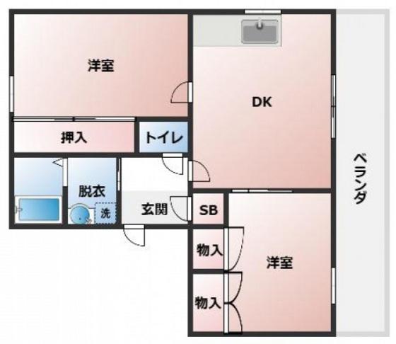 サンコート長束(2LDK/1階)の間取り写真