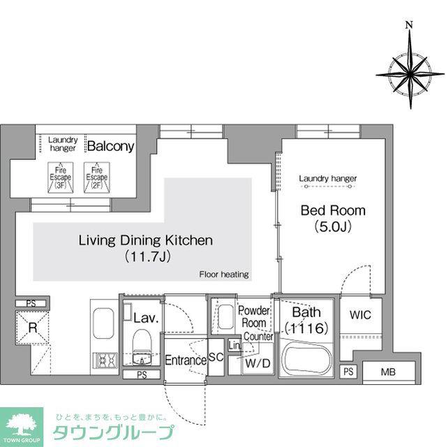 コンフォリア・リヴ文京護国寺(1LDK/3階)の間取り写真