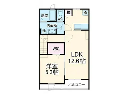 CHAMP DE FRAISES(1LDK/2階)の間取り写真