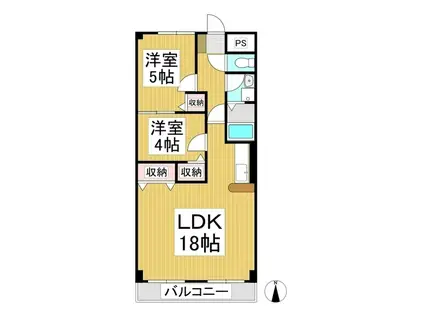 グランドリバティ篠ノ井(2LDK/2階)の間取り写真