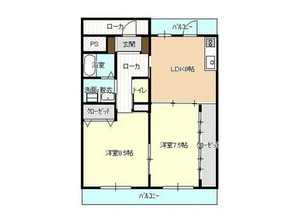 グランフォーレ野田(2LDK/1階)の間取り写真