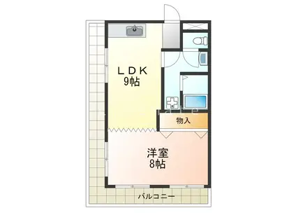 ホワイトヒルマンション(1DK/4階)の間取り写真