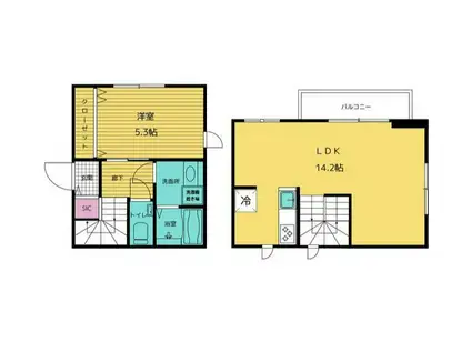 コートヤード表参道(1LDK/2階)の間取り写真