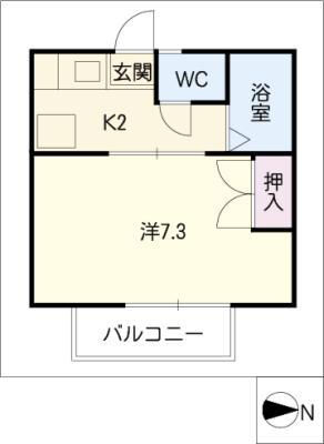 シングル小田原(1K/1階)の間取り写真