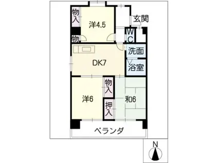 グレイスフル吉田(3DK/2階)の間取り写真