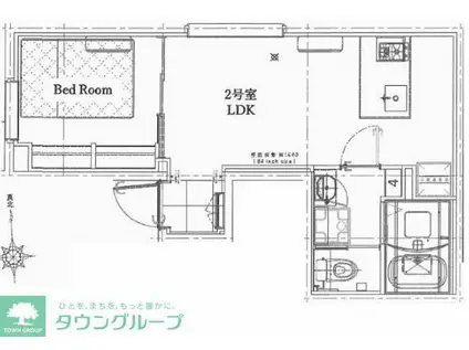 ラフィネ調布(1LDK/4階)の間取り写真