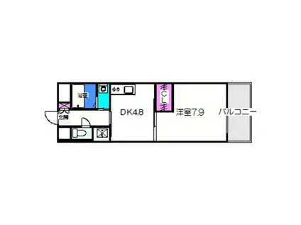 近鉄南大阪線 河内松原駅 徒歩33分 5階建 築19年(1DK/5階)の間取り写真