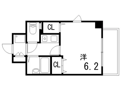 アルシュ住吉(1K/2階)の間取り写真