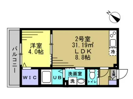 マロン クレール(1LDK/2階)の間取り写真
