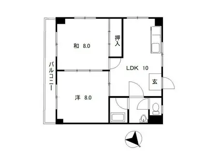 サバービアスイートI(2LDK/2階)の間取り写真