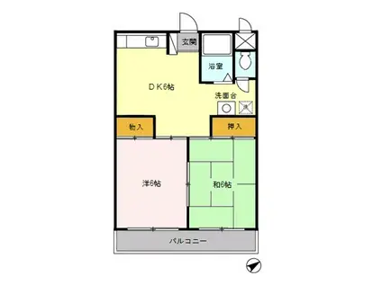 サンライズN(2DK/1階)の間取り写真