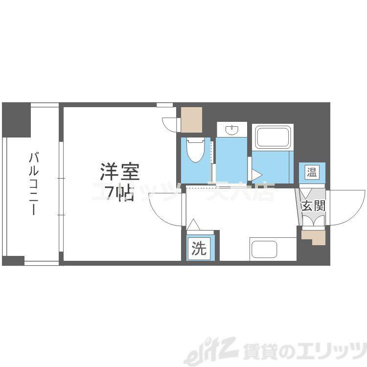 ISM中之島レジデンス(1K/2階)の間取り写真