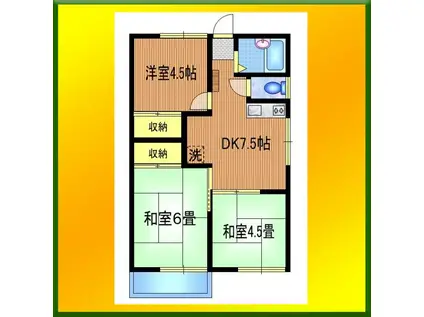 コーポサクラ(3DK/2階)の間取り写真