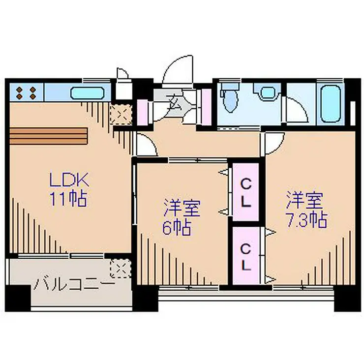 フジビューハイツ菊名弐番館 2階階 間取り