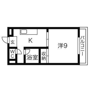 シティハイツ名城II(1K/2階)の間取り写真