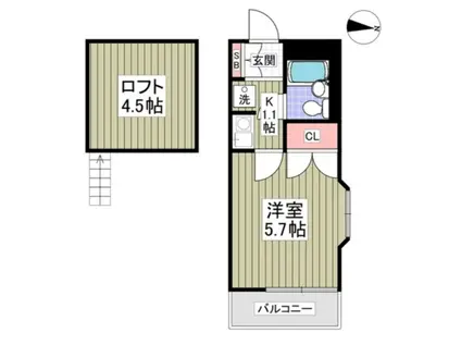 コーポマリーナ町田(1K/2階)の間取り写真