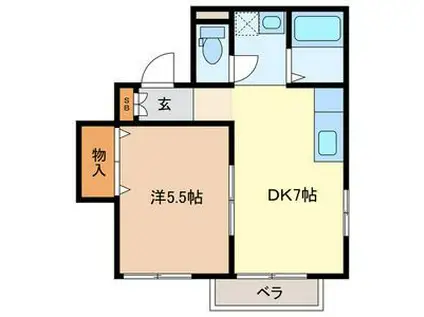 カーサ・フォルテ蕨(1DK/2階)の間取り写真