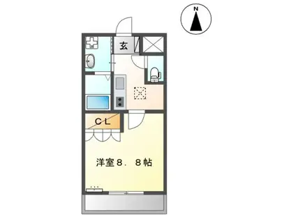 シャトーグレイス(1K/1階)の間取り写真