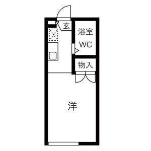 CROWN M&K(ワンルーム/1階)の間取り写真