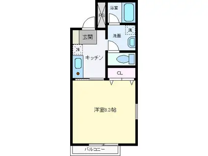 HALE-PONO(1K/2階)の間取り写真