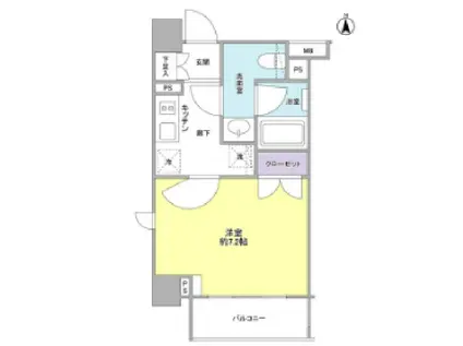 ROTIS COURT(1K/3階)の間取り写真