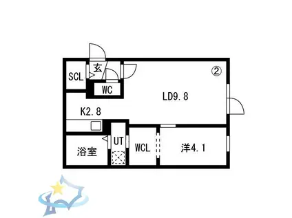 HILLS SAPPORO VI (1LDK/4階)の間取り写真
